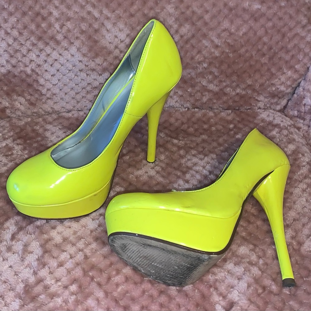 D’s, Size 6, Paten Leather, Neon Yellow
